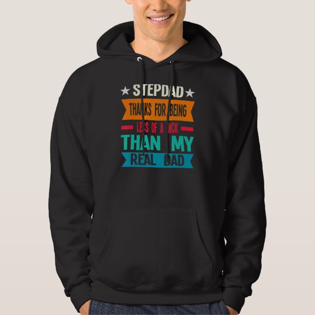 Veste À Capuche Mens Stepdad Merci Pour Le Père Réel (Devant)