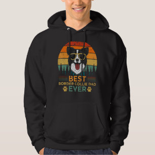 Veste À Capuche Mens Style Rétro Meilleur Bordure Collie Papa Jama