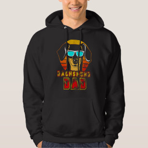 Veste À Capuche Mens Vintage Dachshund Papa Lunettes de soleil rét