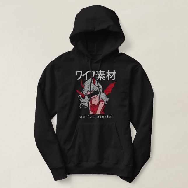 Veste À Capuche Mens Waifu Matériel Diable Anime Girl Mang japonai (Design devant)