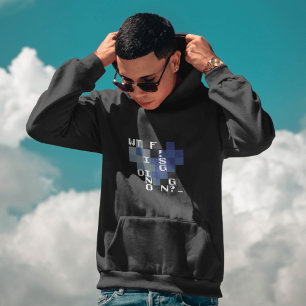 Veste À Capuche Mens WTF va sur Pixel Art Graphic