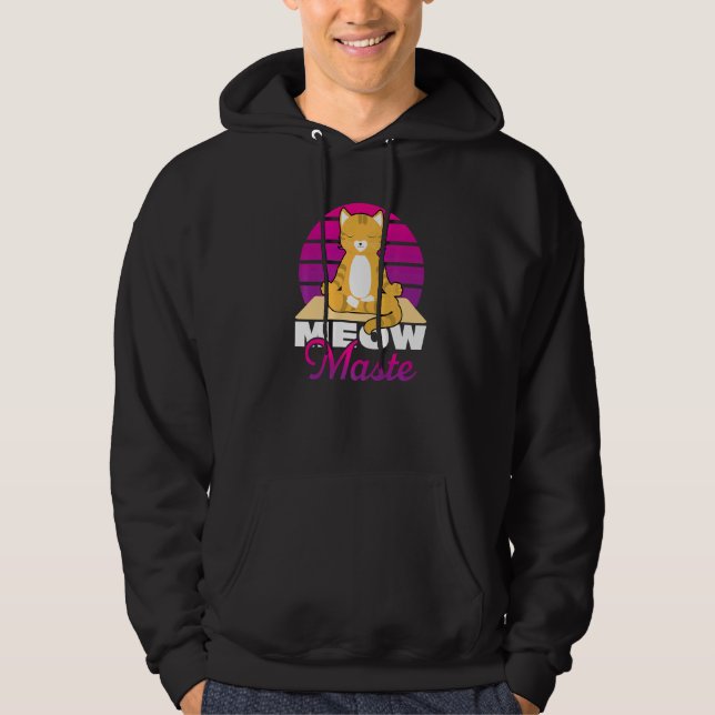 Veste À Capuche Meow Maste Cat Yoga Namaste (Devant)