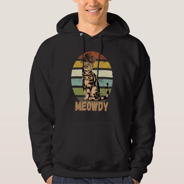 Veste À Capuche Meowdy   Fusion entre Meow et Howdy  Mème de chat  (Devant)