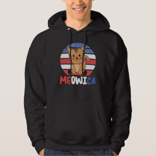 Veste À Capuche Meowica Funny Chat 4 juillet drapeau américain