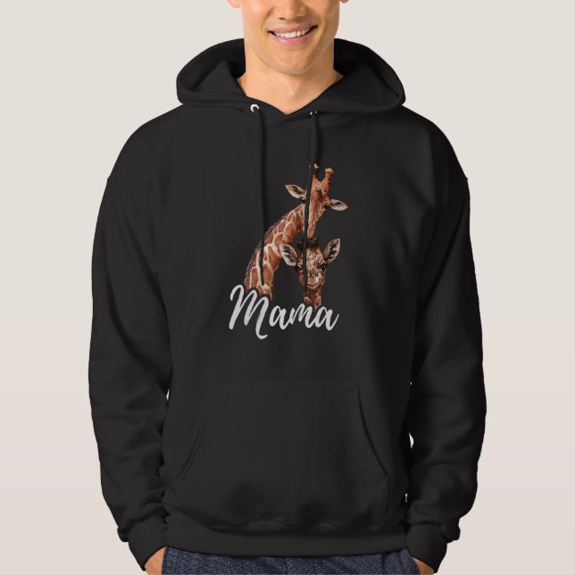 Veste À Capuche Mère Fils Maman Fille Giraffe (Devant)