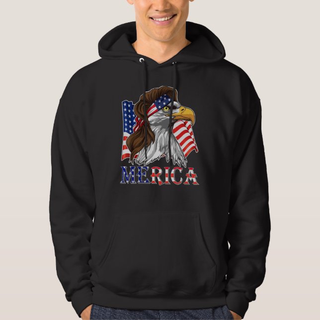Veste À Capuche Merica - Aigle De Liberté Patriotique Usa - 4e De  (Devant)