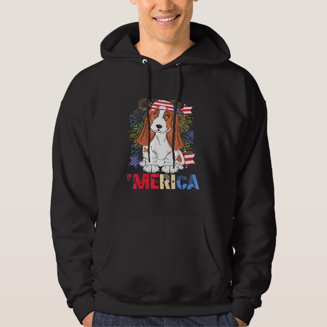 Veste À Capuche Merica Beagle Us Drapeau Casquette Feu d'artifice  (Devant)