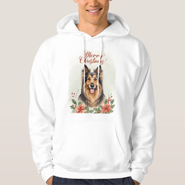 Veste À Capuche Merry Christmas Dog Cozy Winter Holiday Hoodie (Devant)