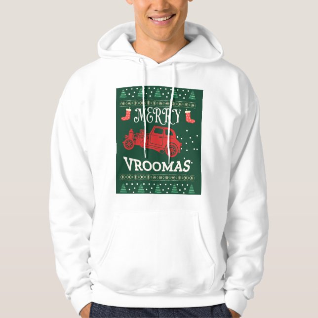 VESTE À CAPUCHE MERRY VROOMAS - CHRISTMAS UGLY SWEATER (Devant)