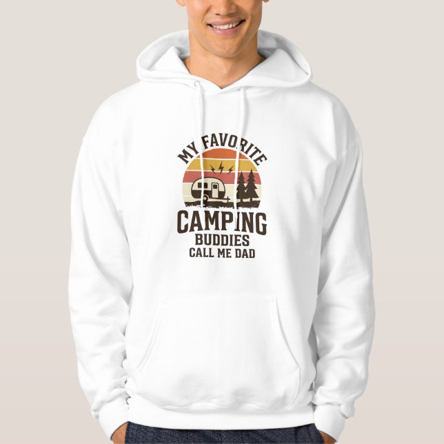 Veste À Capuche Mes copains de camping préférés m'appellent Papa V (Devant)