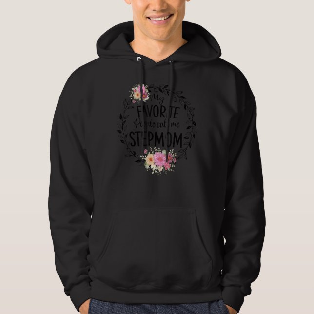 Veste À Capuche Mes gens préférés m'appellent Stepmaman Femmes Flo (Devant)
