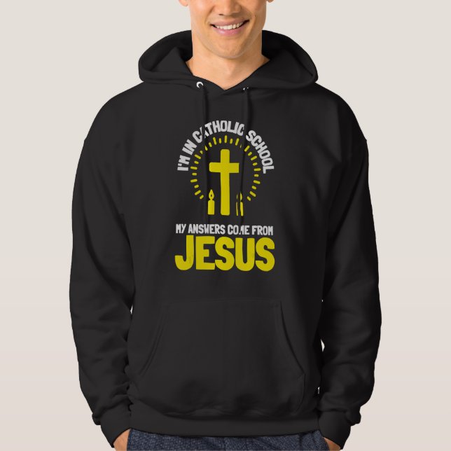 Veste À Capuche Messe De L'Église Catholique De Soeurs Et L'École  (Devant)