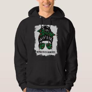 Veste À Capuche Messy Bun Mental Health Matters Awareness Green Ri