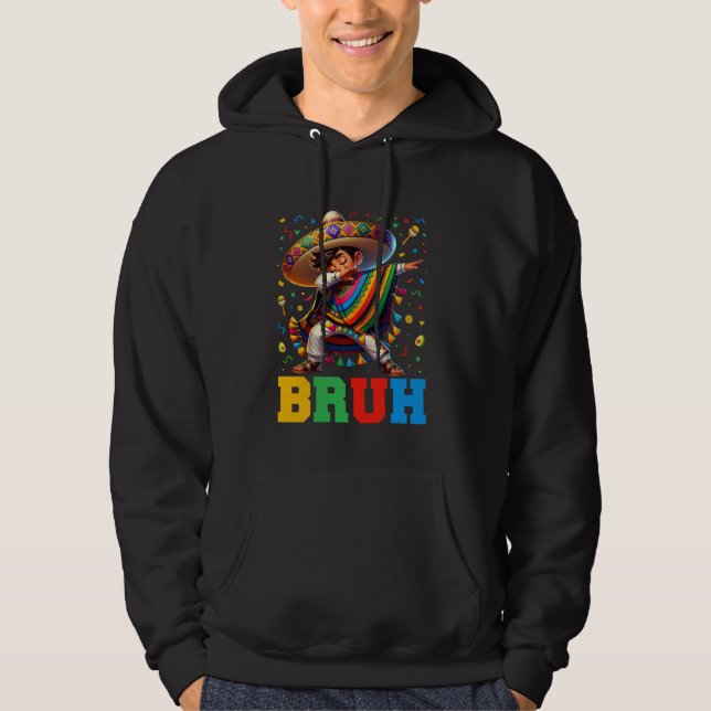Veste À Capuche Mexican Boy Dabbing Bruh Poncho Cinco de Mayo Men  (Devant)