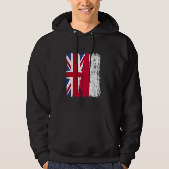 Veste À Capuche Mi-drapeau de la Pologne britannique Ancêtre polon (Devant)