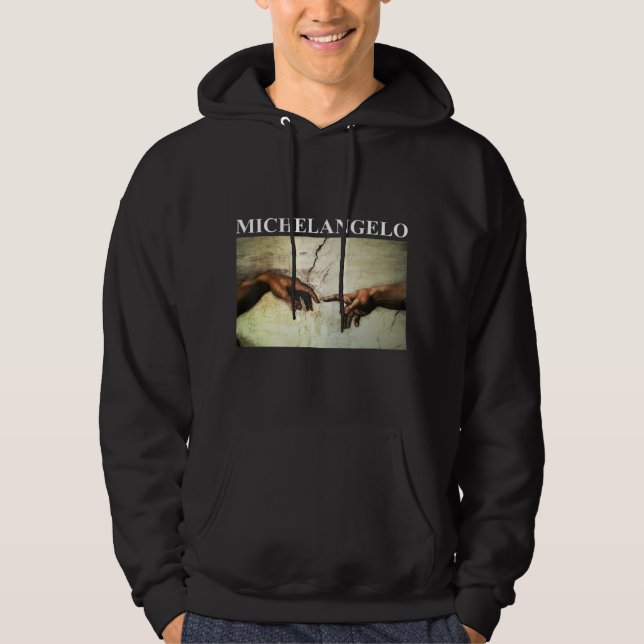 Veste À Capuche Michelangelo Création D'Adam Art Vintage (Devant)