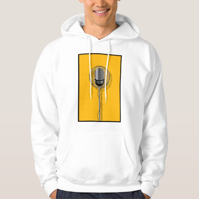Veste À Capuche Microphone Rétro sur Jaune Gras (Devant)