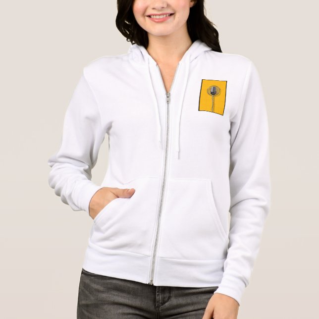 Veste À Capuche Microphone Rétro sur Jaune Gras (Devant)