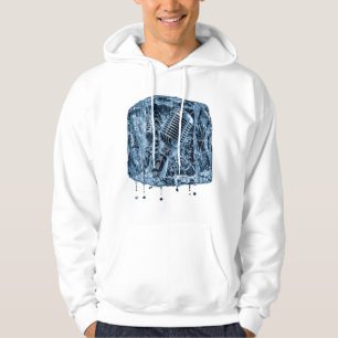 Veste À Capuche Microphone Vintage Glacé Bloc de Glace Art Musical
