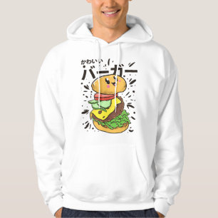 Veste À Capuche Mignon Burger Japonais Amoureux de Nourriture Kawa