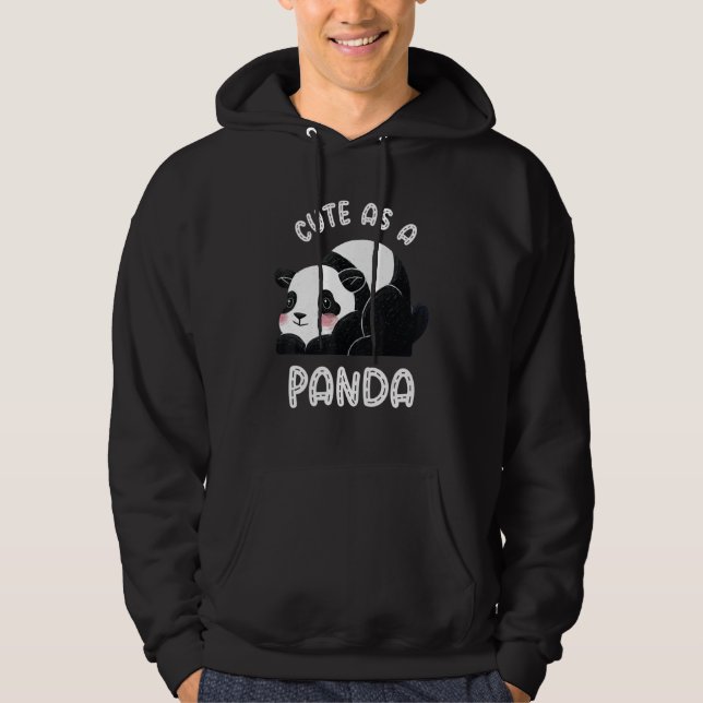 Veste À Capuche Mignon comme un panda sauvage panda bambou (Devant)