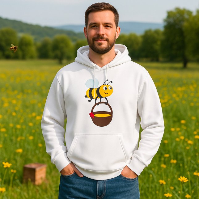 Veste À Capuche Mignonne Bee transportant un pot de miel avec fleu (Créateur téléchargé)