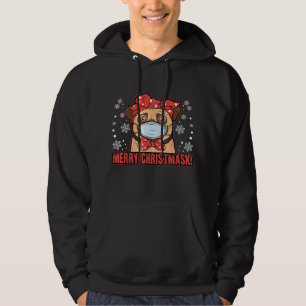 Veste À Capuche Mignonne Carlin Masque Visage Chien Joyeux Noël