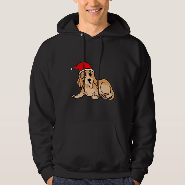 Veste À Capuche Mignonne Dachshund À Santa Hat Noël (Devant)
