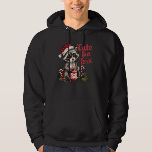 Veste À Capuche Mignonne Mais Feral Funny Raccoon Hot Cocaca Noël