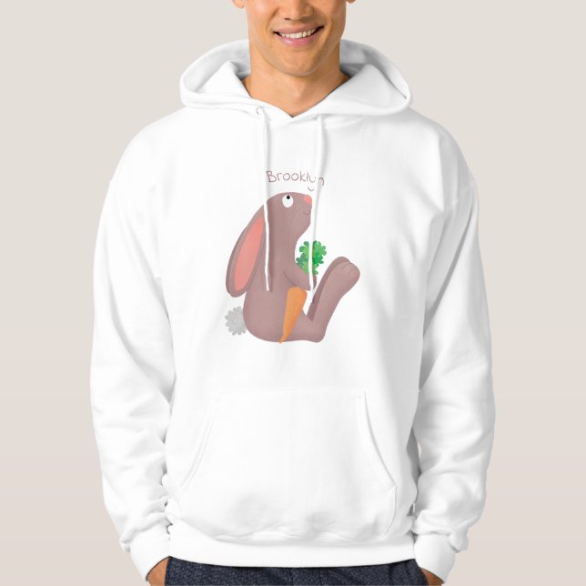 Veste À Capuche Mignons lapin lapin lapin assis avec dessin de car (Devant)