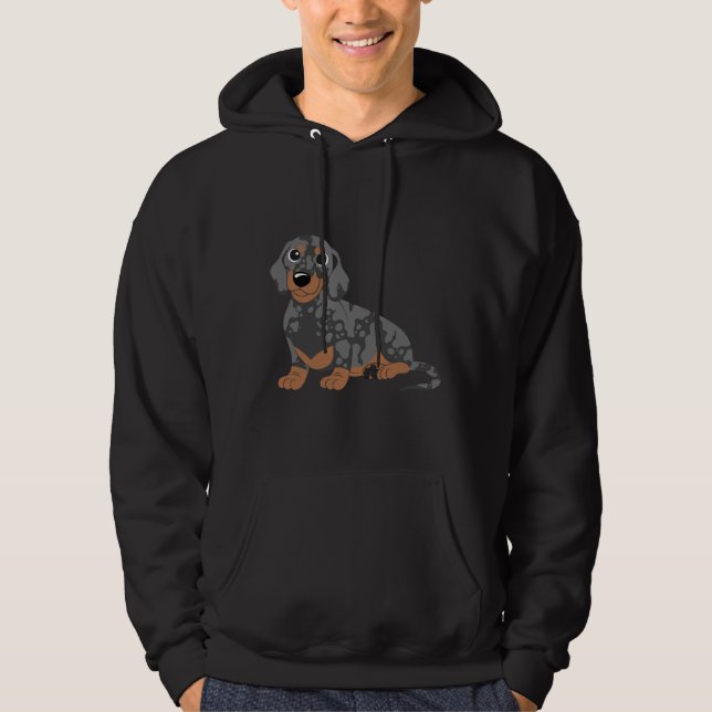 Veste À Capuche Miniature Dachshund Black Dappy (Devant)