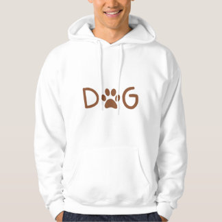 Veste À Capuche Minimalist DOG Typography Hoodie with Paw Print