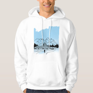Veste À Capuche Minimalist Winter Mountain Adventure Hoodie - Snow