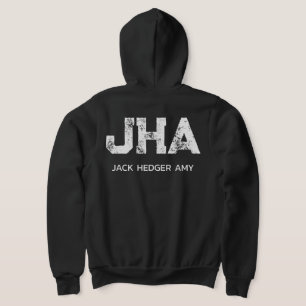 VESTE À CAPUCHE MINIMALISTE BLANC MONOGRAMME À TROIS LETTRES NOM N