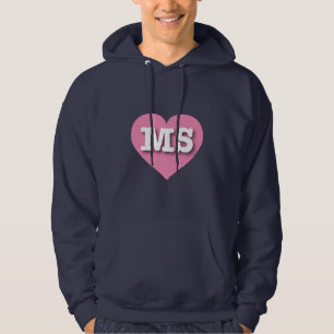 Veste À Capuche Mississippi Coeur rose - J'aime MS