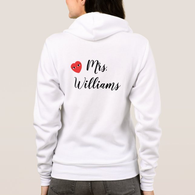 Veste À Capuche Mme Wifey Hoody au coeur rouge (Dos)