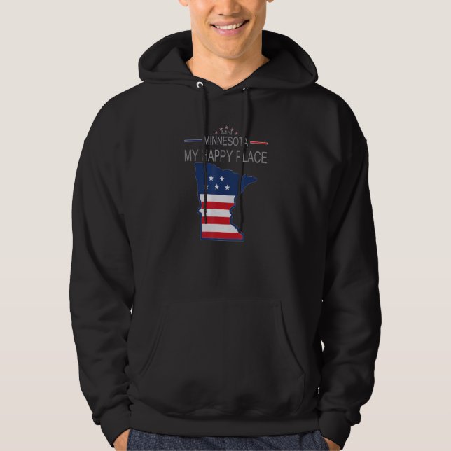 Veste À Capuche MN Minnesota Mon Endroit Préféré  Carte du drapeau (Devant)
