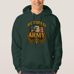 Veste À Capuche Modèle ARMY Retraité avec drapeau et aigle