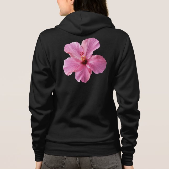 Veste À Capuche Modèle customisé par fleur rose d'Hawaï de ketmie (Dos)