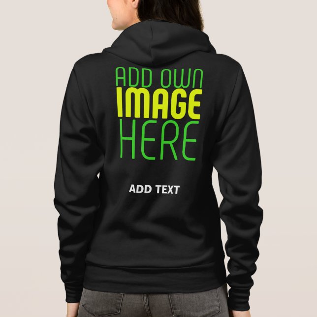 VESTE À CAPUCHE MODÈLE DE TEXTE D'IMAGE NOIRE SIMPLE ET MODERNE (Dos)