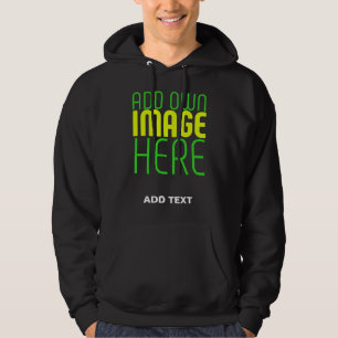 VESTE À CAPUCHE MODELE DE TEXTE D'IMAGE NOIRE SIMPLE ET MODIFIABLE