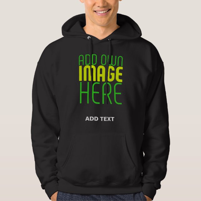 VESTE À CAPUCHE MODELE DE TEXTE D'IMAGE NOIRE SIMPLE ET MODIFIABLE (Devant)