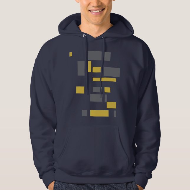 Veste À Capuche Moderne, simple, motif géométrique jaune gris cool (Devant)