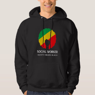 Veste À Capuche Mois de l'histoire des Noirs Travailleur social Af