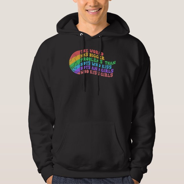 Veste À Capuche Mois gay pride Lgbt Le Monde A De Plus Gros Problè (Devant)