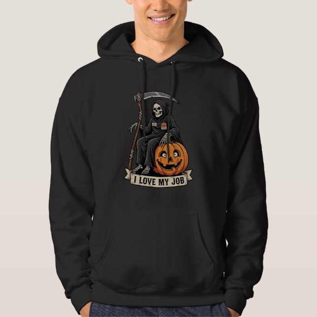 Veste À Capuche Moissonneur de l'amour Emploi Faucheuse Halloween  (Devant)