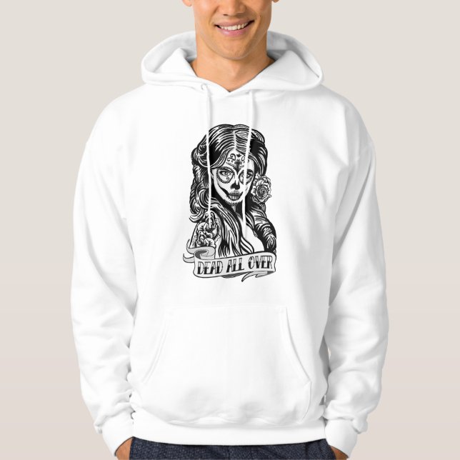 Veste À Capuche Moletom avec Capuchon Crâne Mexicana Dead All Over (Devant)