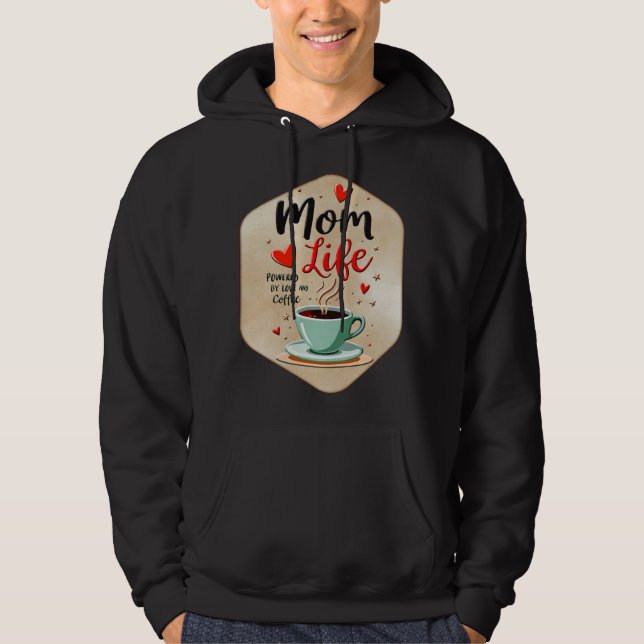 Veste À Capuche Mom Life Coffee Time – Minimal Design (Devant)
