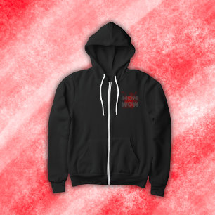 Veste À Capuche MOM WOW gris sur rouge