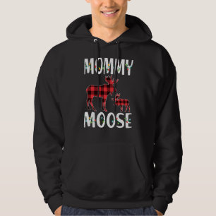 Veste À Capuche Mommy Moose Red Plaid Buffalo Correspondant Famill